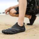 Water Shoes Womens Mens Quick-Dry Aqua Yoga Socks Barefoot Swim Pool Beach Shoes for Walking Hiking Diving Surf Ootdoor Water Sports, Black (9.5 Women/8.5 Men)