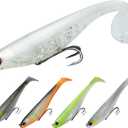 TRUSCEND Easy Catch Pre-Rigged Soft Lures, Unique Vibrating Swim Action and Trembly Sinking Move for More Bites, Amazing Soft Swimbait for Family Fishing, Fishing Lures for Bass Trout Crappie Walleye (B3-5",3/4oz)