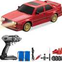RC Drift Car 2.4GHz 1:16 Scale 4WD 30KM/H High Speed Remote Control Cars Vehicle with LED Lights 2Pcs Rechargeable Batteries Drifting Tires Racing Sport Toy Cars for Adults Boys Girls Kids Gift (Red)