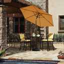 JEAREY 7.5FT Patio Umbrella Market Table Umbrella with 6 Sturdy Ribs, Push Button Tilt/Crank Outdoor Umbrella for Garden, Deck, Backyard, Pool and Beach,Tropical Orange