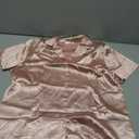 Ekouaer Womens Satin Pajamas Set Button Down 2 Piece Silk Pjs Shorts Set Ruffle Lingerie Notch Collar Sleepwear, M
