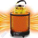 Space Heater, Voice Control Electric Heaters for Indoor Use, 360 Fast Heating 1500W Energy Efficient Portable Heater, Safe & 0dB Quite for Large Room, Desk, Office, Bedroom (Black)