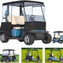 Golf Cart Cover, For 2 Seater, Driving Use, 4 Sides Rolled Up, Waterproof, Windproof, Dustproof, 600D Waterproof Oxford Cloth, Super Transparent EVA, For Club Car Precedent/Tempo/ Onward, EZGO