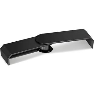 Dual-Screen Rotating Computer Monitor Stand Riser with Storage, Adjustable Desktop Laptop Stand and Heightened Display Shelf for Office Desk Organization(Black)