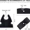 Rubber Pole Light Storage Clips for Boat to Hold 3/4 Inches Poles, Versatile Black Clips for Marine Organization Boat Accessories