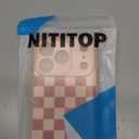 NITITOP Compatible for iPhone 17 Pro Case Cute Aesthetic Checkerboard Checkered Pattern for Women Girl Trendy Slim Fit TPU Silicone Shockproof Full Camera Protection Cover - Pink