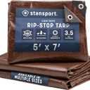 Stansport Light-Duty Rip-Stop Tarp 5' x 7' - Brown (U-57)