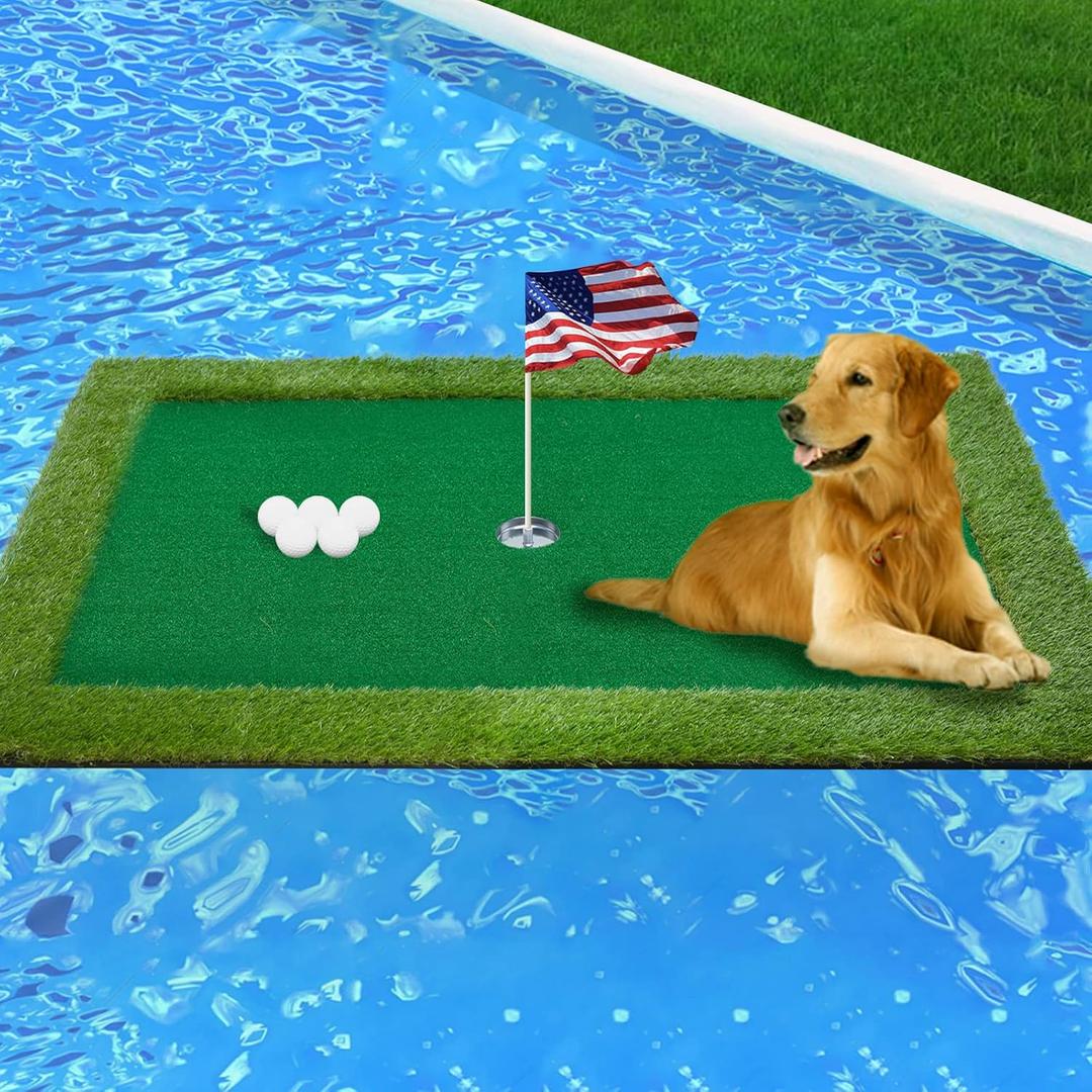 Floating Golf Green for Pool, Various Sizes (35"x24"/47"x35"/63"x47") to Suit Your Needs, Floating Chipping Green-Ideal for 2-4 Golfers Competing and Improving Skills in Outdoor and Pool Games