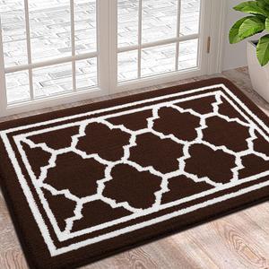 Buganda Indoor Door Mat, Dirt-Resistant and Absorbent Doormat, Anti-Slip, Low Profile Floor Mats for Inside Entryway, Front, and Back Door Entrance (36x24 Inches, Dark Brown)