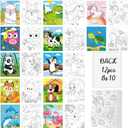 Ctosree 12 Pcs Pre Drawn Canvas for Painting for Boys Girls Pre Printed Cute Bulk Painting Canvas with Pictures to Paint Gift for Valentines Party Favor Activities(Animals,10" X 8")