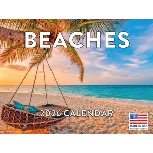 2 x Beach Calendar 2026 Tropical Beaches Gifts For Beach Lovers Ocean Island Monthly Wall Calender 12 Month | American Made In The USA