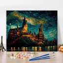 TUMOVO Castle Paint by Numbers, Abstraction DIY Paint by Numbers for Adults, Colorful Acrylic Paint by Numbers with Brushes and Pigment for Home Wall Decoration, 16x20 Inch