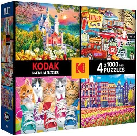 RoseArt - Kodak 4 in 1 Multipack - 4 X 1000 Piece Adult Jigsaw Puzzle