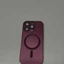 Magnetic for iPhone 16 Pro Case [Compatible with MagSafe][Built-in Camera Lens Protector] Slim Soft Silicone Bumper Shockproof Metallic Luster Phone Case (Burgundy)