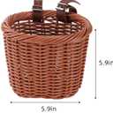 Kids Bike Basket Wicker Woven Front Bicycle Basket for Boys Girls Mini Handlebar Basket for Kids Bike or Scooter