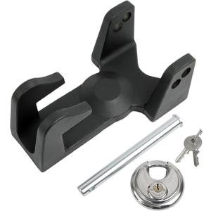 Gooseneck Hitch Lock - Easy to Install Trailer Hitch Lock - Durable, Pressure-Resistant, & Anti-Theft tl-50 Model for rv, Logistics & Animal Husbandry (Black with Keyed Lock)