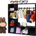 Doll Clothes Closet/Wardrobe Large Plus 10 Hangers, Doll Accessories Display Box, Clothes Storage for Figures, Portable Storage for Fashion Doll Clothes, Gift (Black)