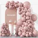 Amandir 153pcs Dusty Pink Balloons Arch Garland Kit Different Sizes 18 12 10 5 Inch Rose Boho Blush Lilac Pink Latex Balloon for Princess Birthday Wedding Anniversary Bachelorette Party Decorations
