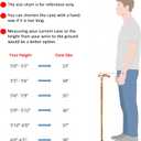 Wooden Walking Cane with 5 Height for Men and Women, Handmade Wood Cane with Comfort Grip Handle, Supportive Mobility Aid for Seniors, Fashionable & Classic Lightweight Stick, 33inch
