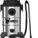 BIDZ 8 Gallons, Powerful 6 Peak HP Motor, 65'' Water Lift Suction Power, Heavy-Duty Stainless Steel Semi- Commercial Shop Vacuum System