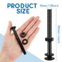 Zonon 12 Sets 3/8 x 4 Inch Black Carriage Bolt Kit Galvanized Carriage Bolt Set Includes Rust Resistance Washers and Nuts for Fastening Accessories
