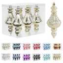 RoseCraft Christmas Ornaments Set, 5.9Inch Plastic Shatterproof Christmas Ball Hanging Ornaments for Xmas Tree Decorations, for Indoor Home Thanksgiving Party Decor - 6Pcs / Champagne.