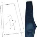 Pants Stretcher with Durable Wire Hanger Wrinkle-Free, Perfectly Creased Drying for Jeans, Dress Pants, Slim Fit, Chinos, Slacks & Cargo. Adjustable Stretchers for Optimal Fit. 2 pa