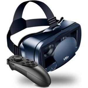 5~7inch VRG Pro 3D VR Glasses Virtual Reality Full Screen Visual Wide-Angle VR Glasses Box for 5 to 7 inch Smartphone Eyeglasses with Remote Control (Black Basic)