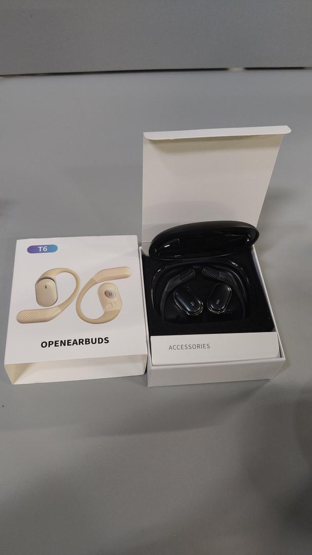 TAGRY Open Ear Headphones Wireless Earbuds 40HRS Playtime Fast Charging Headphone Digital Display Earphones with Ergonomic Earhook IPX7 Waterproof Ear Buds for Running Workout Black