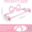 LemonRoad Pink Bow Toilet Paper Holder Wall Mount Coquette 12.2 x 2.3'', 12.2 x 2.36 inches