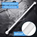 Shower Grab Bar, 2 Pack 39.4 Inch White Bathroom Grab Bar, 1.25" Diameter 304 Stainless Steel Anti-Slip Grab Bars for Bathtubs and Showers, Handicap Shower Grab Bar for Seniors Elderly
