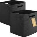 OIAHOMY Storage Cubes, 13 Inch Cube Storage Organizer, Collapsible Storage Bins, Baskets for Organizing, Storage Bins for Shelves-Black, 2-Pack