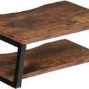 LUCKUP 2 Tier Floating AV Shelves Wall Mounted Projector Shelf Wooden Media Stand with Cable Relief Notch, Entertainment Center Metal Steel Frame