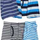 GAP Boys' 4-Pack Boxer Briefs Underpants Underwear (Size Large, Multi Blue Stripe)