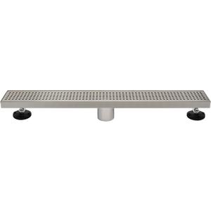 PF WaterWorks PF3001-BN Innova 24" Square Pattern Designer Linear Drain, Brushed Nickel