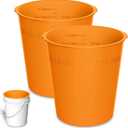 2-Pack 5 Gallon Silicone Bucket Liner – Reusable Rubber Bucket Saver for Thinset, Mortar, Grout, Concrete & Paint Mixing with Graduated Measurements, Fits Standard 5-Gal Buckets (Orange)