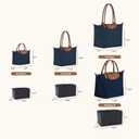 Nylon Water-Repellent Purse Organizer with Zipper Insert for Longchamp Tote Bag (Black, Tote bag M)