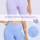 Sunzel Flare Leggings, Crossover Yoga Pants with Tummy Control, High Waisted and Wide Leg, No Front Seam Black, Medium 34" Inseam