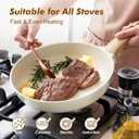 SENSARTE Ceramic Nonstick Frying Pan Small Skillet 8/9.5/11/12.5Inch Non Stick Omelet Pan, Non-toxic Kitchen Cooking Chef's Pan, Free of Intentionally Added PFOA/PFAS/PTFE, Induction Compatible, White
