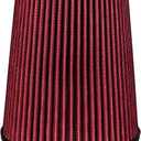 RED 6" 152 mm Inlet Truck Cold Air Cone Replacement Performance Washable Clamp-On Dry Air Filter (8" Tall)