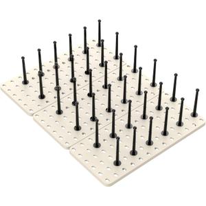 3pcs Pegboard Dish Drying Rack - Countertop Cabinet Organizer for Plates, Cups | Fits Drawer Storage & Book Holder (Beige)