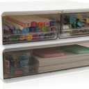 2 Packs Large Stackable Desk Organizer Drawers, Plastic Desk Storage Drawers, Makeup Organizer Drawers with 3 Drawers for Desk, Home, School, Desktop, Dressing Table(White)