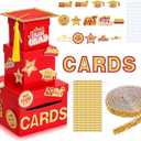 3 x 27 PCS Class of 2026 Graduation Card Box Holder for Party 2026 Graduation centerpiece Nesting Gift Boxes Decorations Gard Memory Keeper Holder for Reception Table Decor for School College(Red Gold)