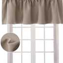 Hiasan Valance Curtains for Kitchen Blackout Thermal Insulated Solid Window Curtain Valance, Camel, 52 x 18 Inches, 1 Panel