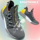 WETIKE Boy's Shoes Mesh Slip on Lightweight Running Sneakers (10.5 Toddler, Energy Dark Grey)