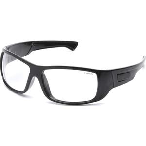 Pyramex Furix Safety Glasses Black Frame Clear Anti-Fog Lens
