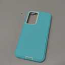 I-HONVA for Samsung Galaxy S21 FE 5G Case Shockproof Dust/Drop Proof 3-Layer Full Body Protection [Without Screen Protector] Rugged Heavy Duty Cover Case for Galaxy S21 FE 6.4",Teal/White