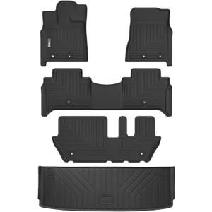 Floor Mats & Cargo Liner for All-New 2025 2026 Nissan Armada 8 Passenger,1st & 2nd & 3rd Row with Trunk mat,TPE All Weather Protection Slush