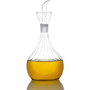 HAIZEEN 13 ounce/380 ml Olive Oil and Vinegar Dispenser Glass Cruet Decanter for Kitchen, Lab glassware seal handicraft Keeps Oil Fresh Longer, Soap Dispenser Bottle No Funnel Needed