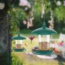 Pack of 2 Bird Feeder for Outdoor Hanging, Green